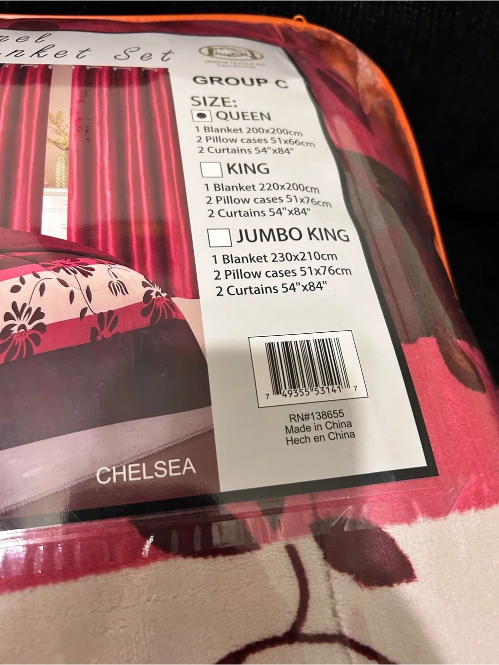 Chelsea Floral Red and Cream Queen Comforter Set - 5 Piece